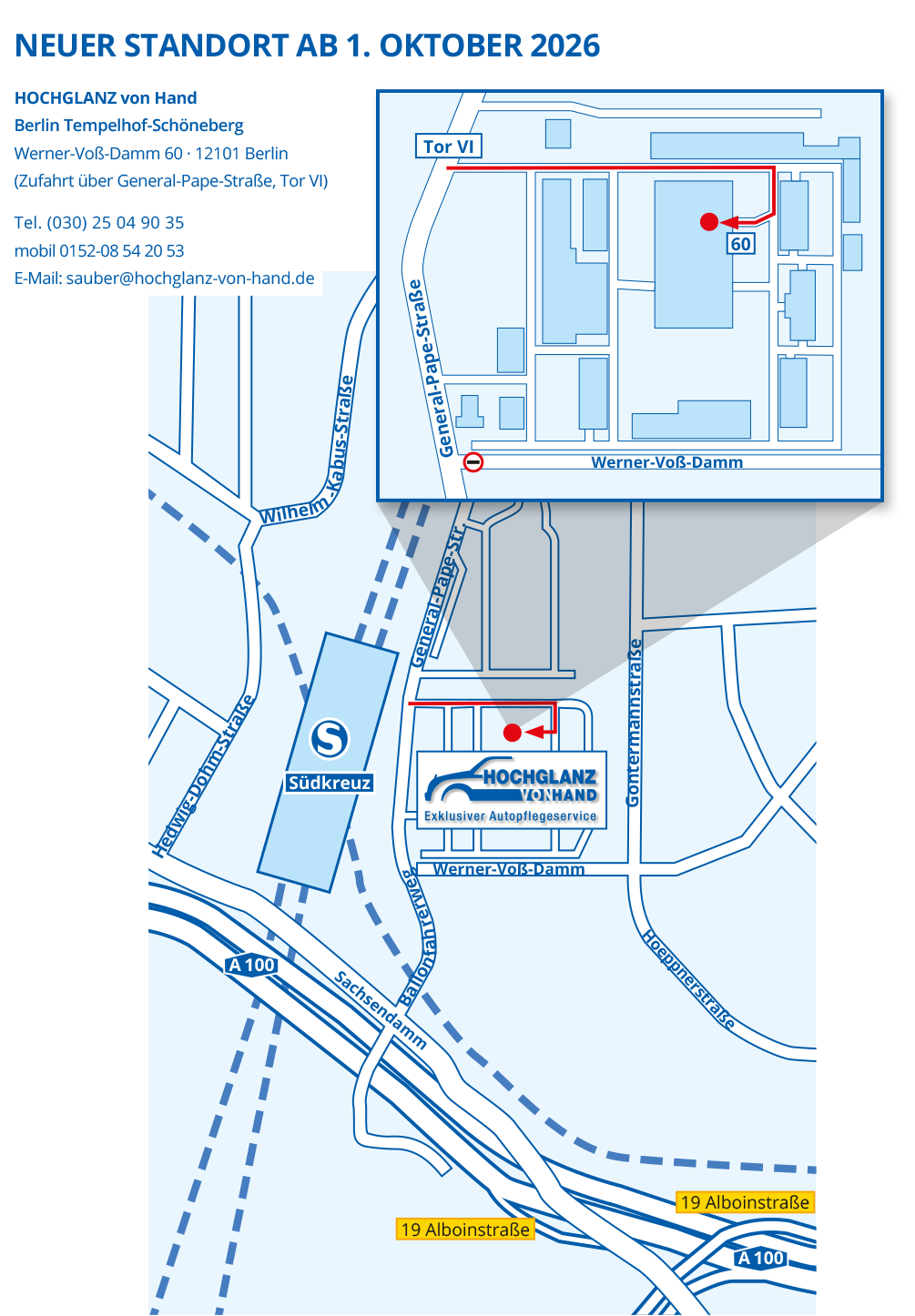 Lageplan Werkstatt Tempelhof-Schöneberg Lageplan Werkstatt Werner-Voß-Damm 60, Tempelhof-Schöneberg